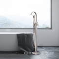 Spring Hot Cold Water Taps Brushed Nickel  High-end and Floor Standing Tub Faucet with Handheld Shower, Elegant Freestanding Bathtub Faucet Tub Filler Manufactory